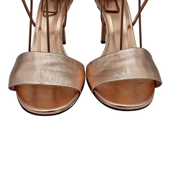 Gucci GG Crystal Stilleto High Heel Sandal Pink Rose Gold Size 38.5 US 8.5 - Picture 7 of 12